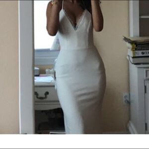 LULUs White bodycon maxi dress